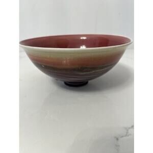 Studio Art Pottery Bowl Glazed Purple/Brown 7.5" Diameter